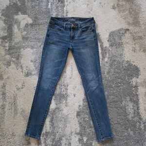 American Eagle Outfitters Women's Jeans Size 4 Super Stretch‎ Blue Jegging